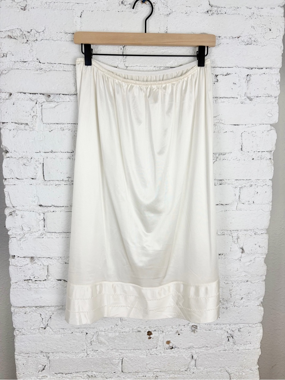 VTG 80s Antron III VTG Nylon White Half Slip Skirt 18W 20W 2X - Picture 7 of 7
